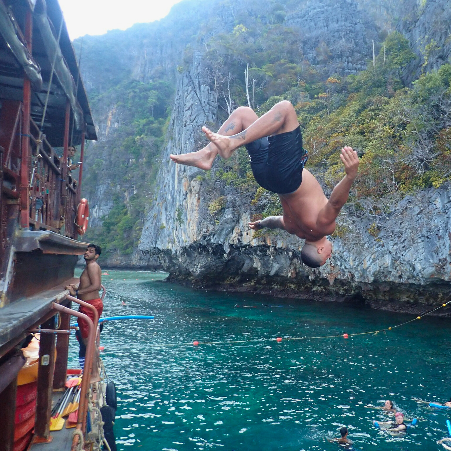 activities on the phi phi island tour include diving from the boat